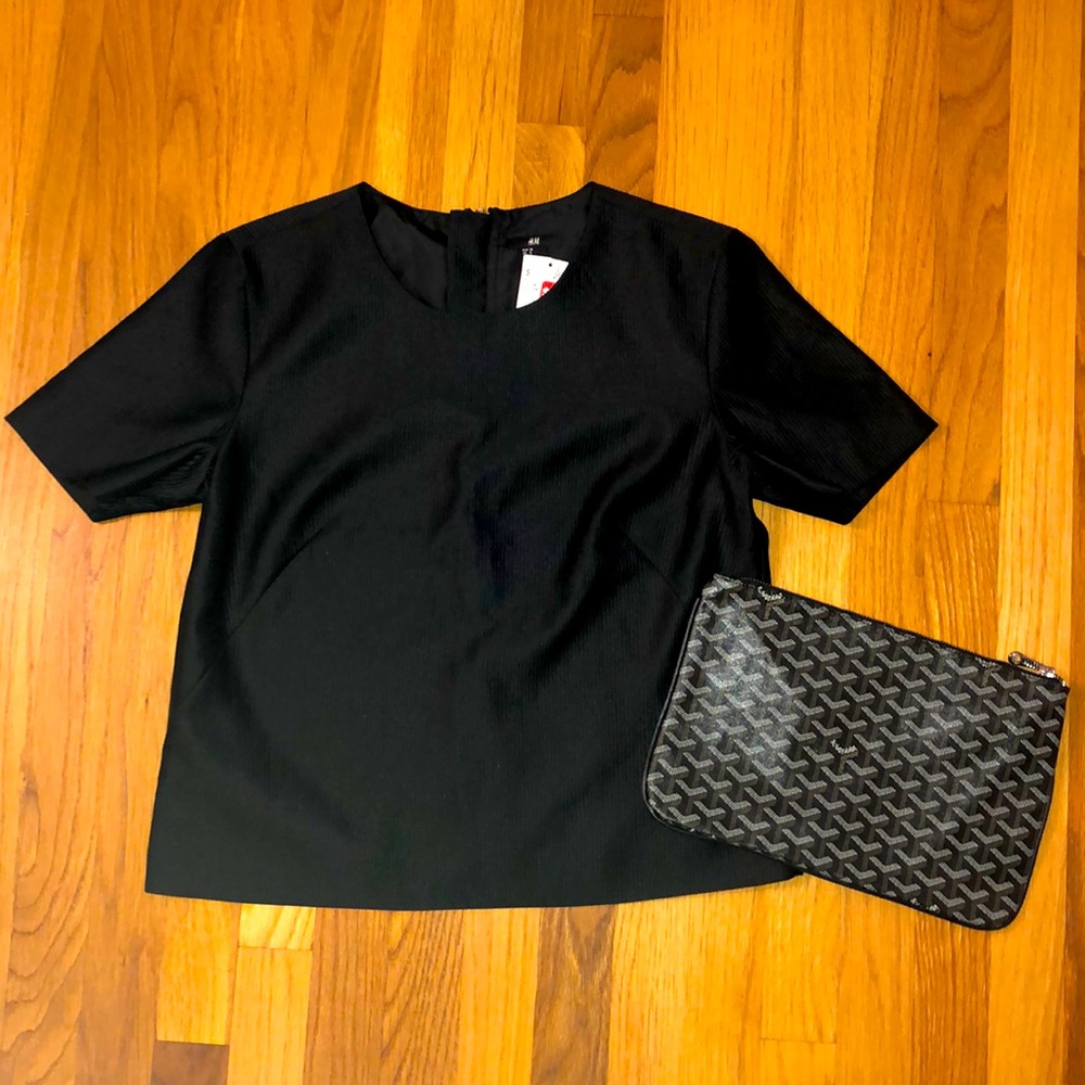NWT H&M ribbed dressy short-sleeved shirt, sz 8